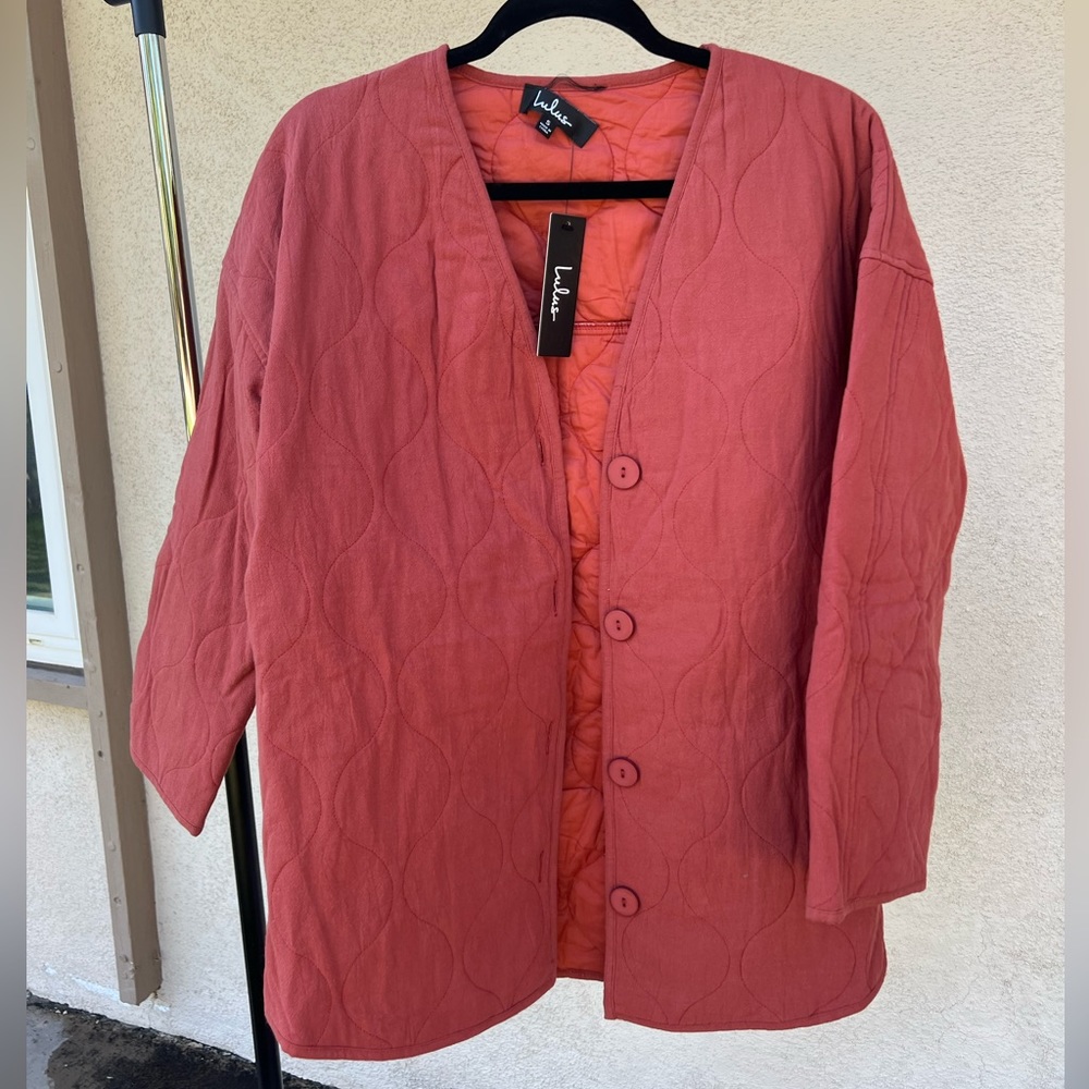 Lulus Rusty Rose Quilted Jacket - Picture 4 of 5